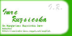 imre ruzsicska business card